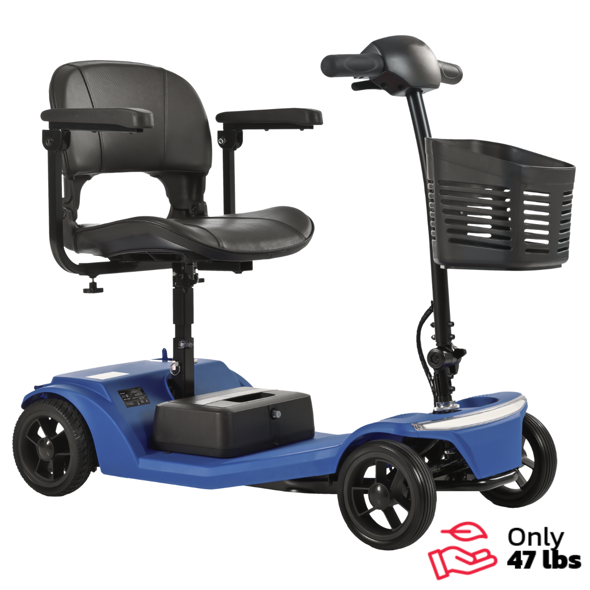 Rubicon FX02 - 4-Wheel, Lightweight (18kg) All-Terrain & Foldable Mobility Scooter with Basket for Seniors & Disabled Adults | Heavy-Duty, Airline Approved, 12-Mile Range