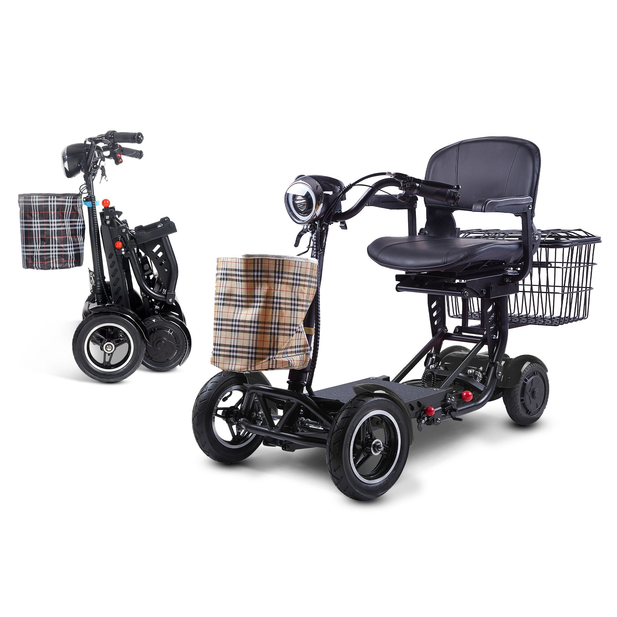 Rubicon FX03 - All Terrain, 4-Wheel, Foldable Mobility Scooter with Basket for Seniors | 3-Speed, 25-Mile Range | Lightweight Disability Scooter