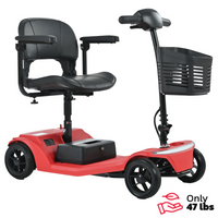 Rubicon FX02 - 4-Wheel, Lightweight (18kg) All-Terrain & Foldable Mobility Scooter with Basket for Seniors & Disabled Adults | Heavy-Duty, Airline Approved, 12-Mile Range