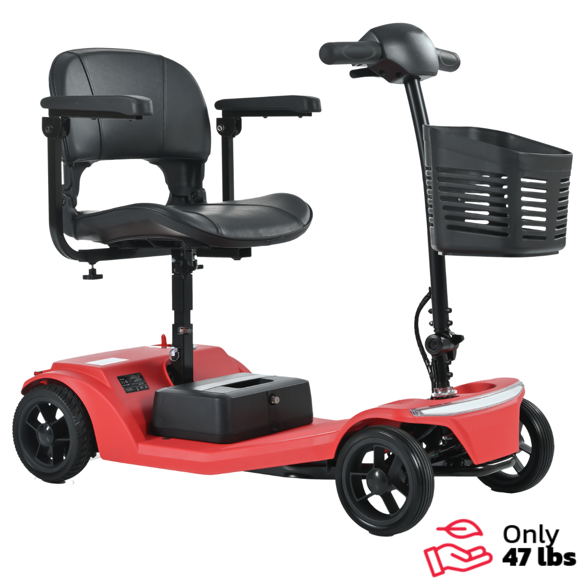 Rubicon FX02 - 4-Wheel, Lightweight (18kg) All-Terrain & Foldable Mobility Scooter with Basket for Seniors & Disabled Adults | Heavy-Duty, Airline Appoved, 12-Mile Range